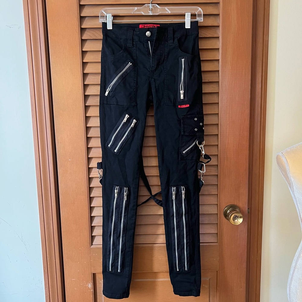 Tripp NYC Black Pants with Silver Zippers